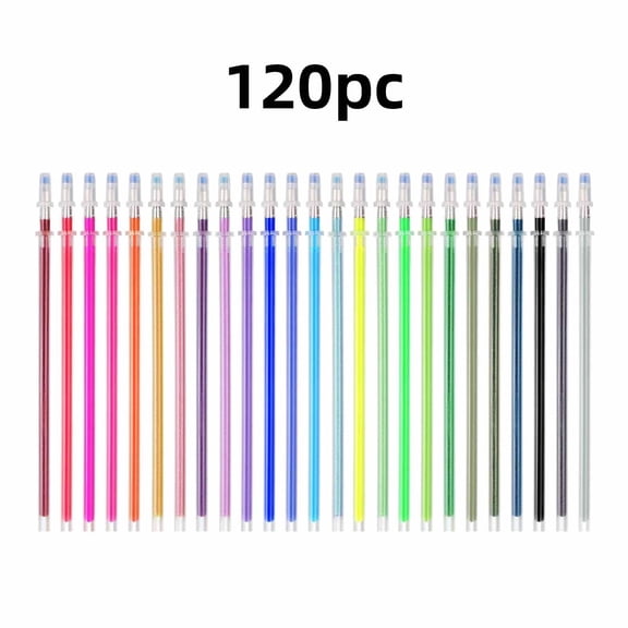 Assorted Glitter Gel Pen Refills,72/84/120PCS Multi Color Gel Ink Pen Replacement,1mm Thick Line,Suitable For Coloring,DIY,Scrapbook,Card & Decor,Useful Stationery for Home & Office(5.1")(120PC)