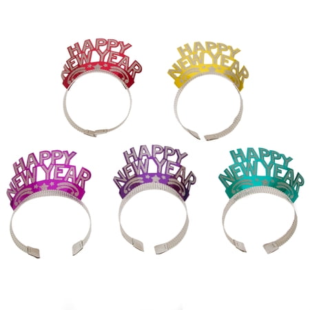 Assorted Glitter New Year Eve Tiaras, 12ct