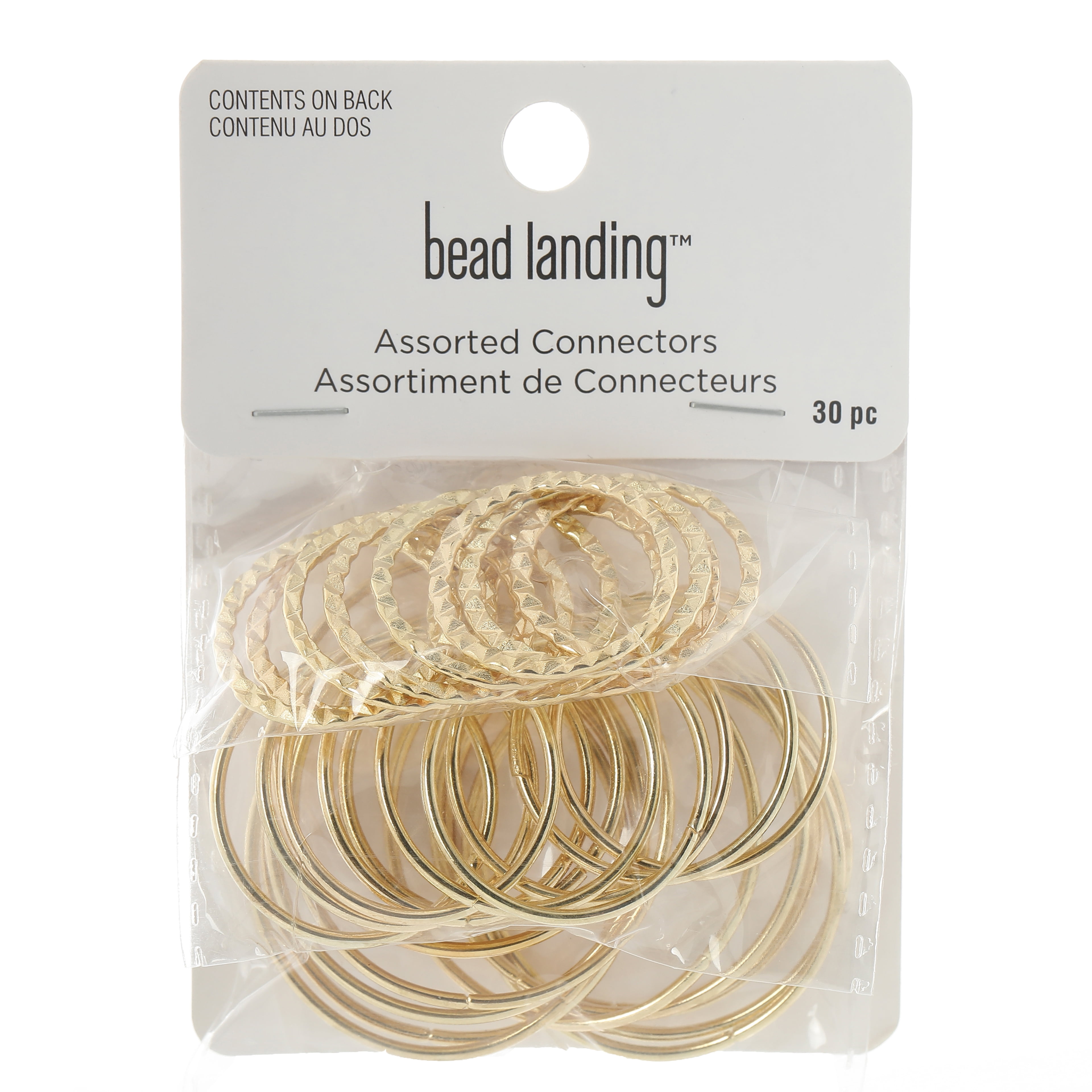 Assorted Gold Circle Connectors by Bead Landing – Multi-Size Iron Jewelry Findings for Necklaces - Bracelets & DIY Crafts - 360 Pieces (12 Packs of 30)
