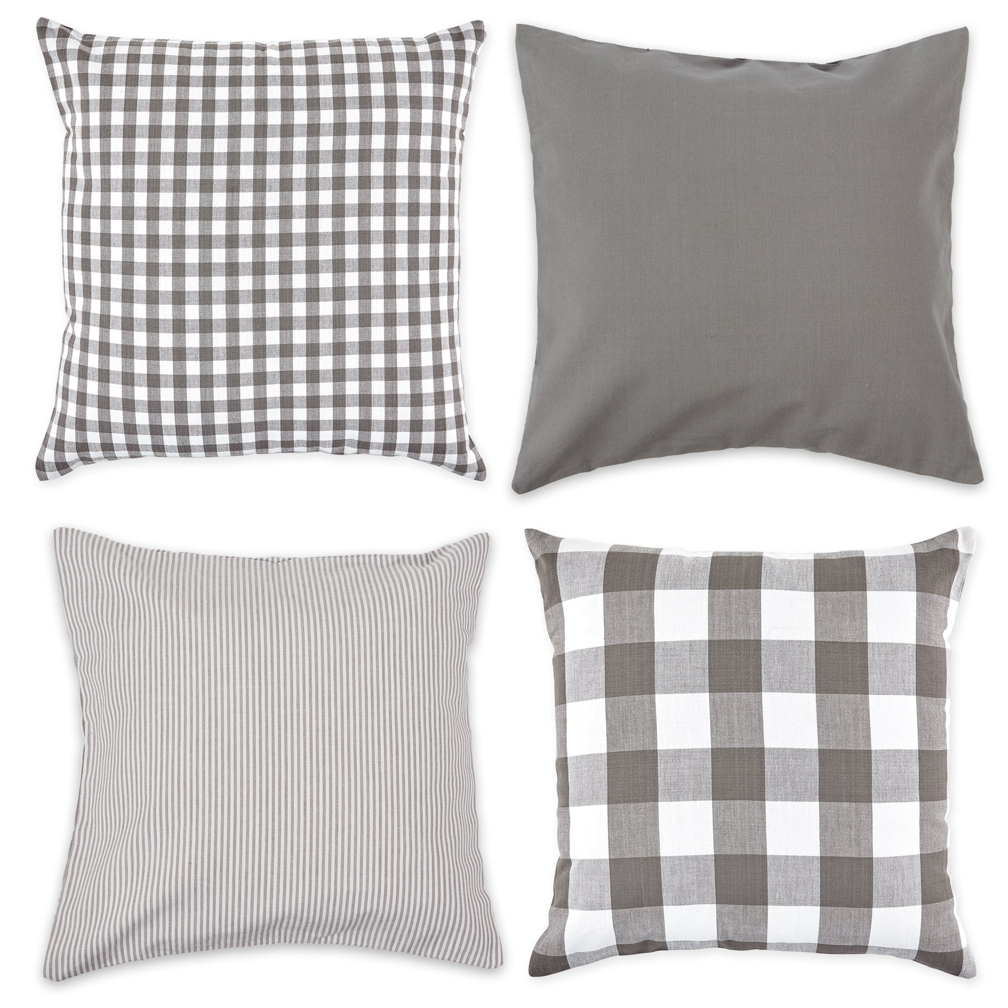 DII Black Gray and White Pillow Cover 18x18 inch 4 Piece