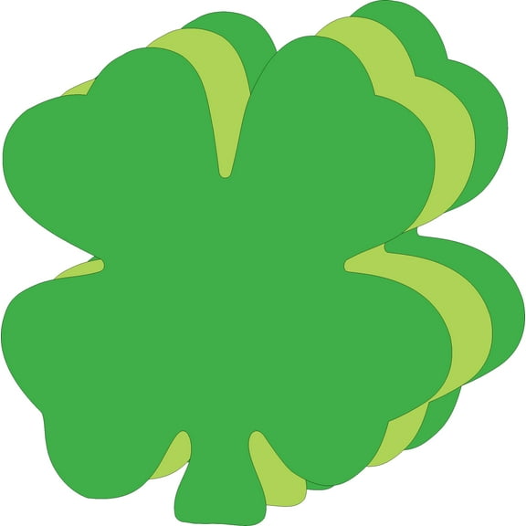 SHAPES ETC. Assorted Green Four Leaf Clover Assorted Color Super Cut-Outs- 8.75 x 9.5