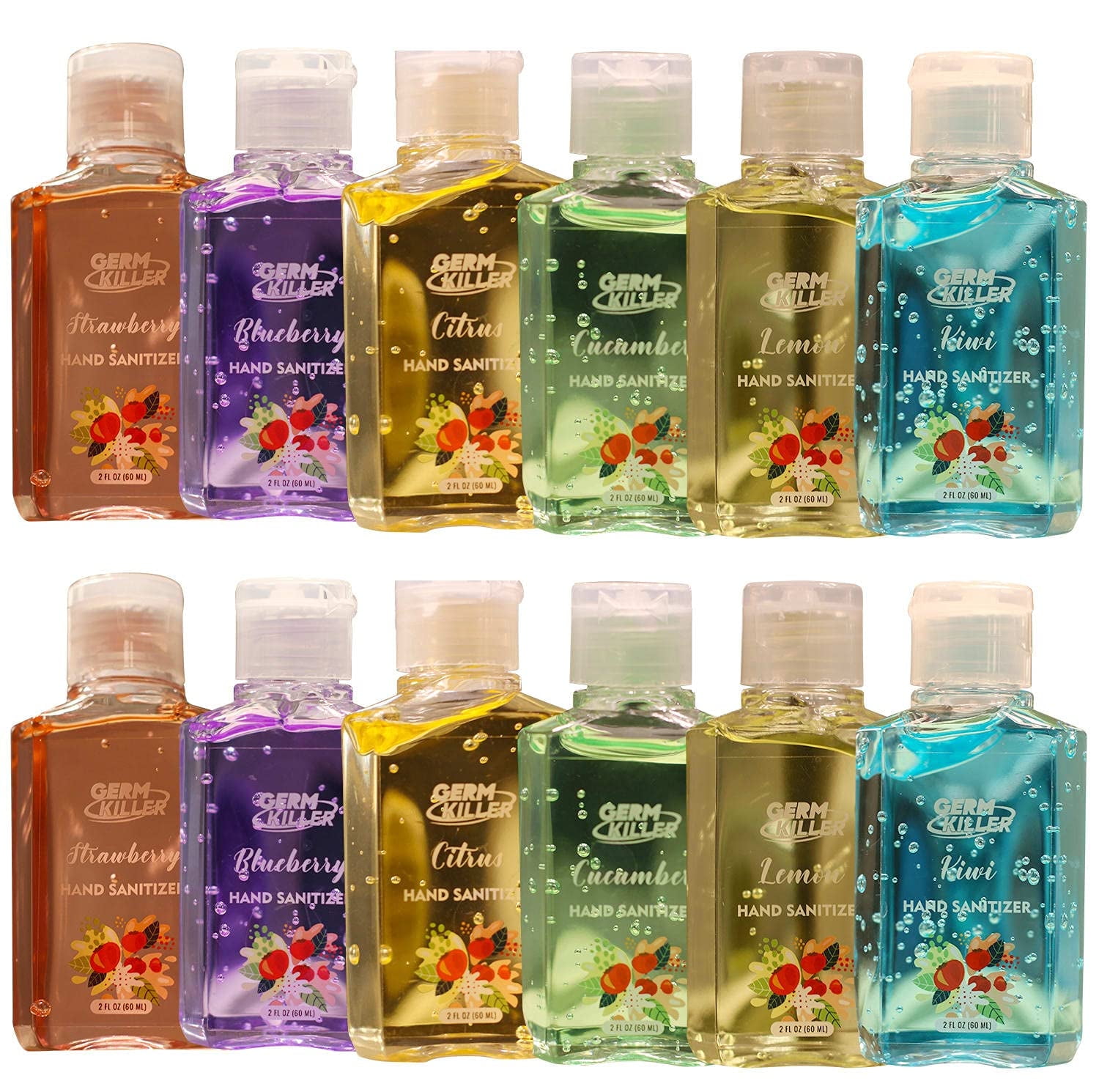 Assorted Hand Sanitizer Gel (Pack of 10) with Aloe Vera, Mini Travel Hand Sanitizer | American Raven Scented Bulk Hand Sanitizer, Great for Adults, Children, Teens and Seniors.