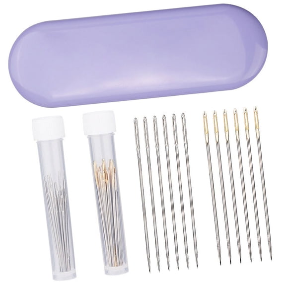 Assorted Hand Stitching Needle In Clear Plastic Container Ideal For Tailoring And Fabric Projects