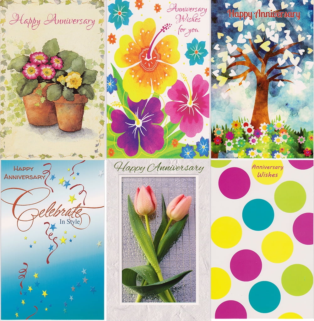 Kaleidoscope Happy Anniversary Cards, 12 Pack, High Quality