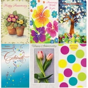 Assorted Happy Anniversary Greeting Cards in a Bulk 12 Pack