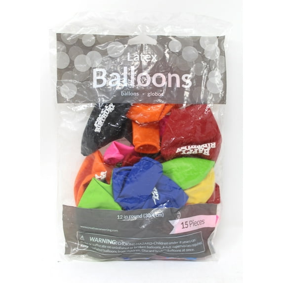 Assorted Happy Birthday Balloons, 15 pk