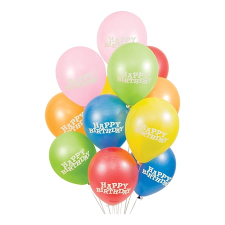 Assorted Happy Birthday Balloons, 45 Count