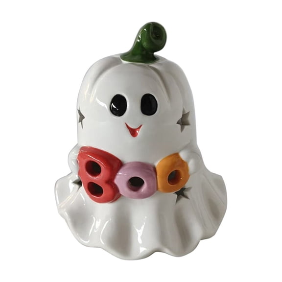 Assorted Hollow Ceramic Ghost Figurines Star Cutout Halloween Ghost Tabletop Ornament Cute Spooky Indoor Tiered Tray Home Holiday Decor