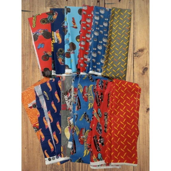 Assorted Hot Wheels Fabric - 1 lb Scrap Bundle