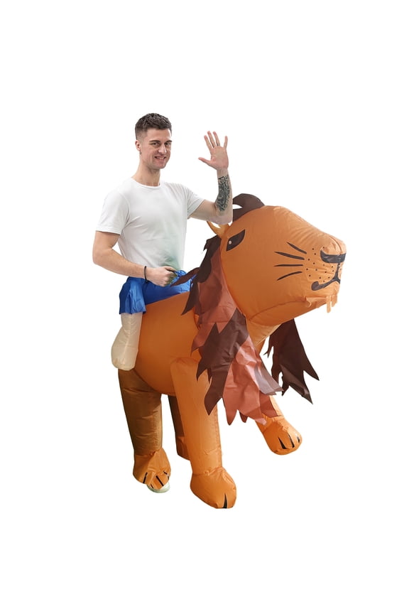 Assorted Inflatable Costume Set For Adults - Animal, Food & Character Funny Party Outfits,Height 4'11"-6'3",lion