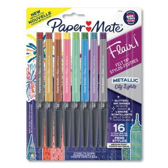 Assorted Ink Flair Metallic Porous Point Pen, Pack of 16