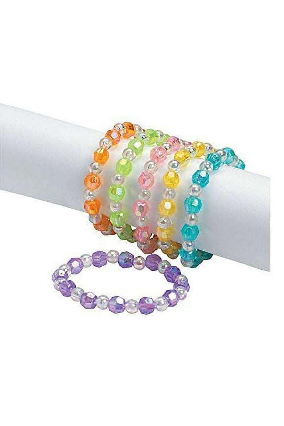 Assorted Iridescent Beaded Bracelets - Jewelry - 24 Pieces