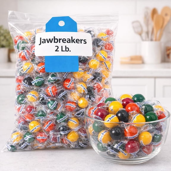 Assorted Jawbreakers 2 lb Colorful Hard Candy, Bulk Party & Snack Treat
