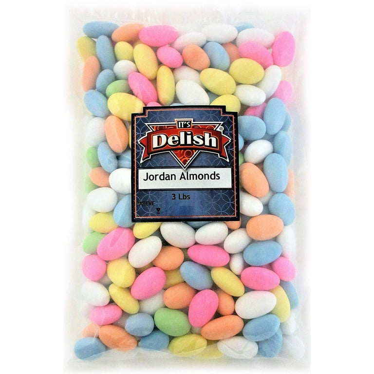 Assorted Jordan Almonds Pastel Colors by Its Delish 3 LBS Bulk Almond Nut with Sweet Hard Candy Coating Candied Wedding Favors Bridal and Baby