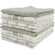 KAF Home Assorted Kitchen Towels, Flat Weave, 100% Cotton, 10 Pack, 18" x 28", Sage