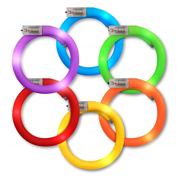 Blinkee ASSLDMGTB-R LED Rainbow Tube Bracelets, Assorted Color - Pack of 12