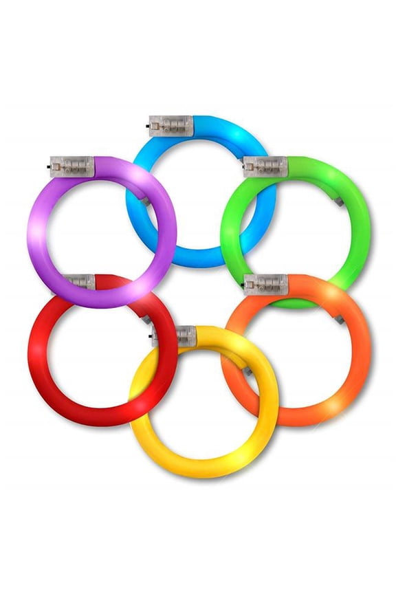 ASSLDMGTB-R LED Rainbow Tube Bracelets, Assorted Color - Pack of 12