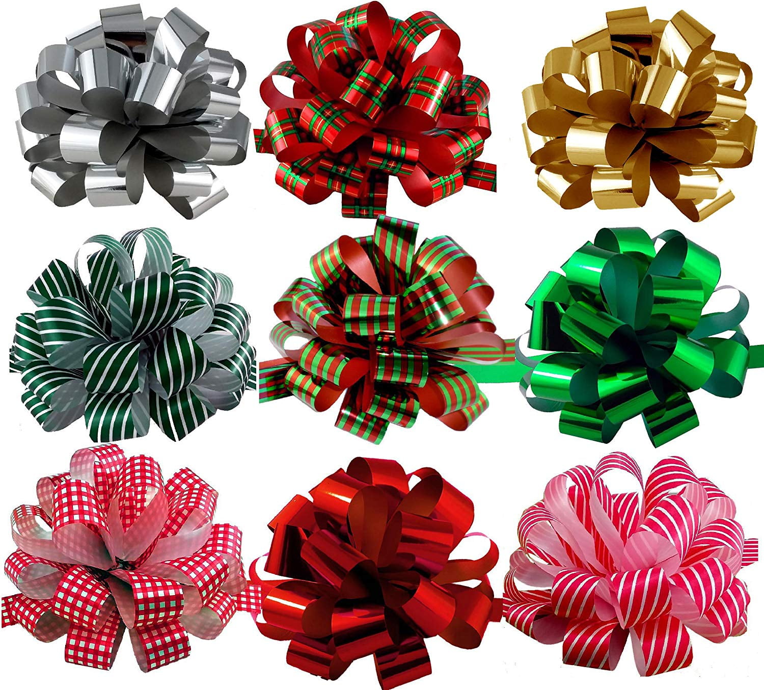 LARGE Ribbon Bows assorted colours easy 50 pull flower ribbon party  decorations