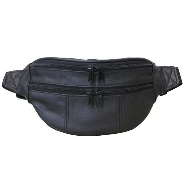 Assorted Leather Fanny Packs, Black