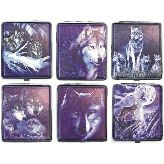 Assorted Leatherette Wrapped Metal Cigarette Case Wallet, Holds 20 100s Size , 3101L20 (2)