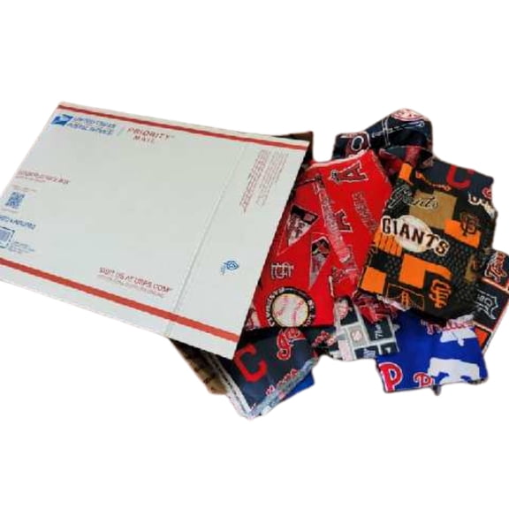 Assorted MLB Cotton - 1/2 Yard Cuts - 40 Prints- Medium Flat Rate Box