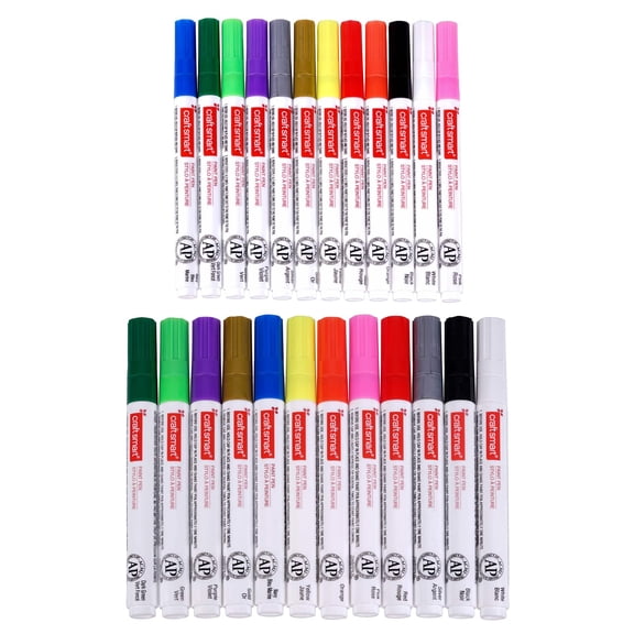 Assorted Medium & Broad Line Paint Pen Set by Craft Smart - Premium Paint Pens For Wood - Plastic - Metal - Glass - and Arts & Crafts - 1 Pack