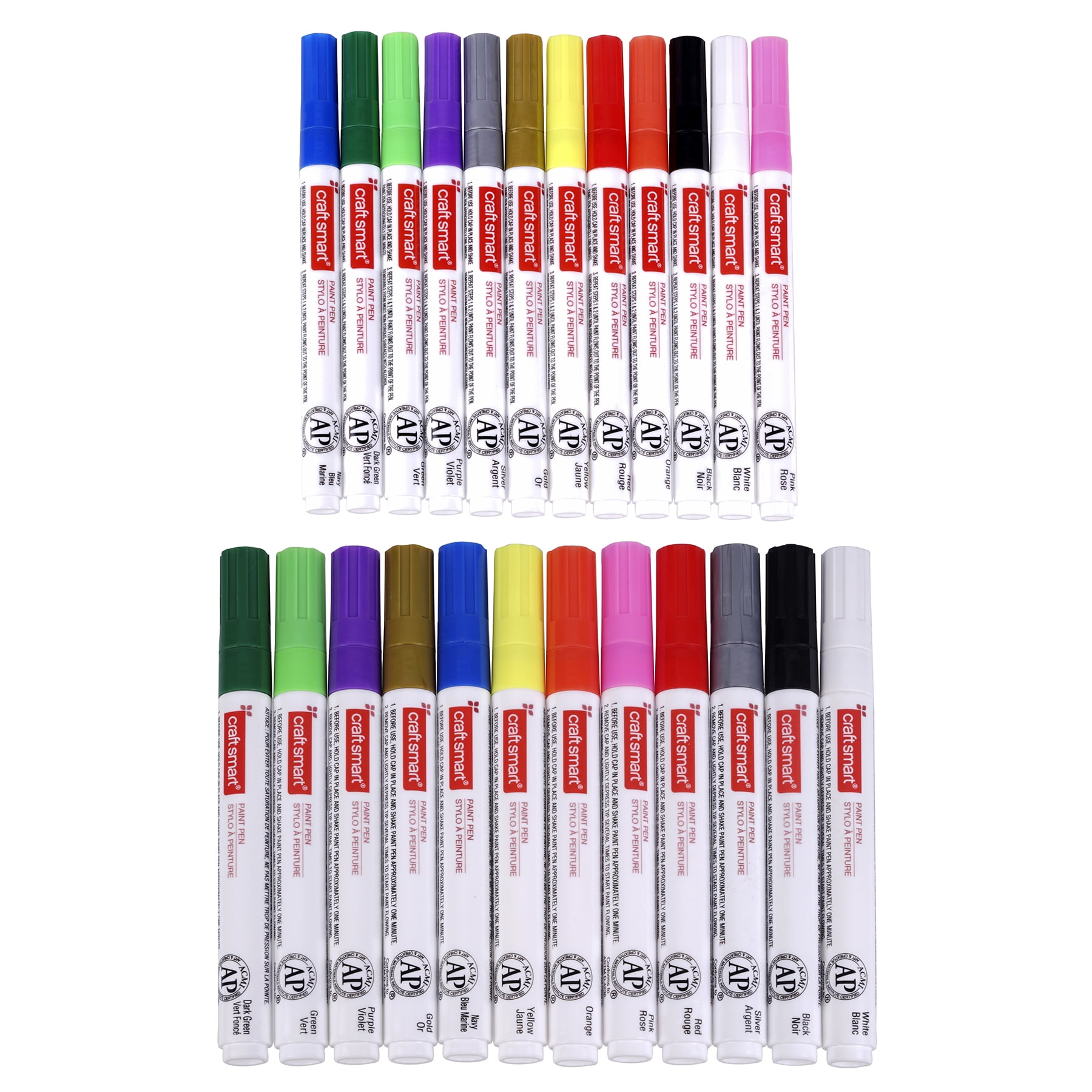 Assorted Medium & Broad Line Paint Pen Set by Craft Smart - Premium Paint Pens For Wood - Plastic - Metal - Glass - and Arts & Crafts - 1 Pack