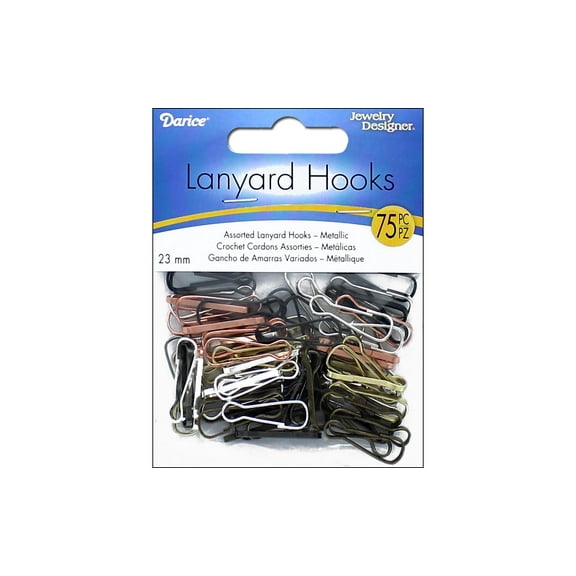 Assorted Metallic Lanyard Hooks: 7 x 23mm