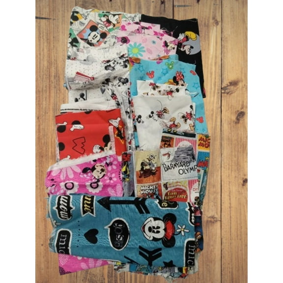 Assorted Mickey Minnie and Friends Fabric - 1 lb Scrap Bundle