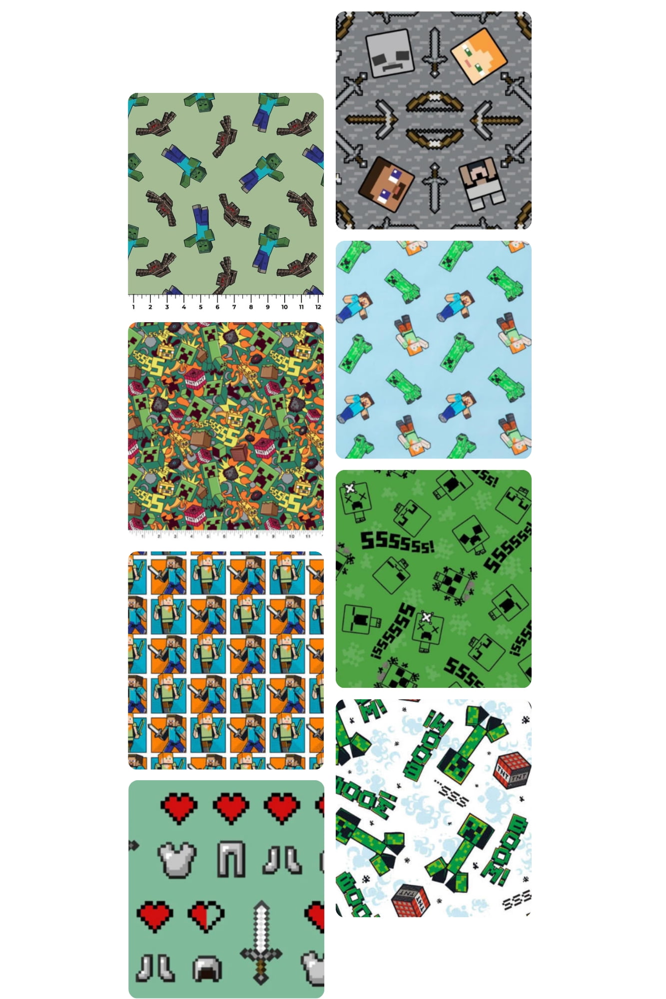 Assorted Mine Craft Fabric - 1 lb Scrap Bundle