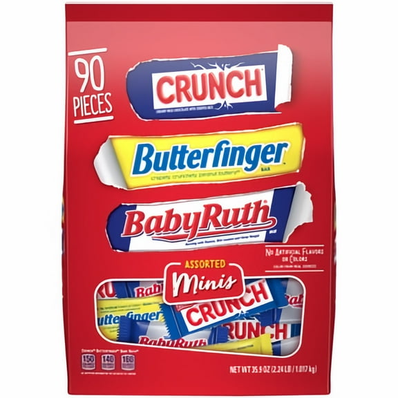 Assorted Minis Butterfinger Crunch & Baby Ruth Bars 32.4 oz (Pack of 5)