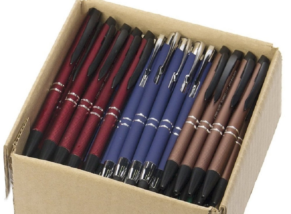 5lb Box of Colorful Assorted Misprint Retractable Ballpoint Pens, Bulk Metal Lot Wholesale