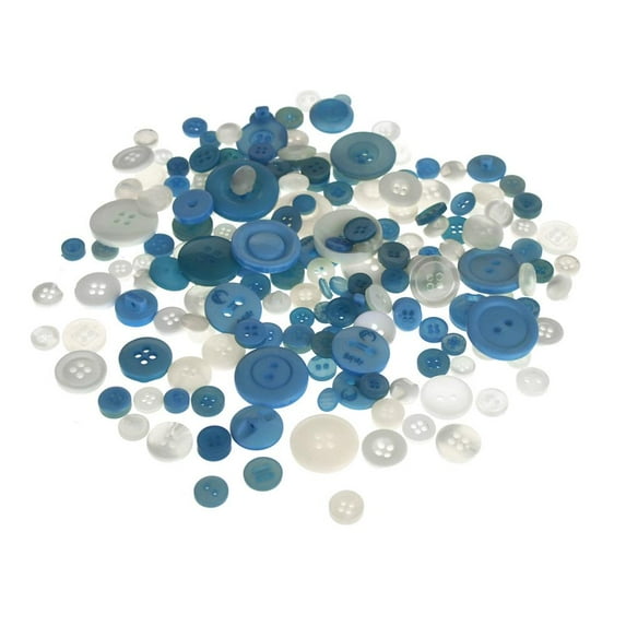 Assorted Mixed Color Buttons, 85-Grams, Ocean