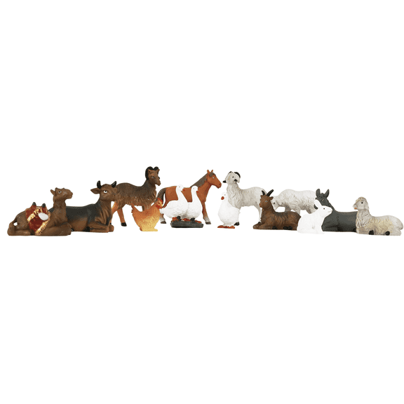 Assorted Nativity  Small Animals 13 Pcs  Christmas Set De Animalitos para Nacimiento De Navidad