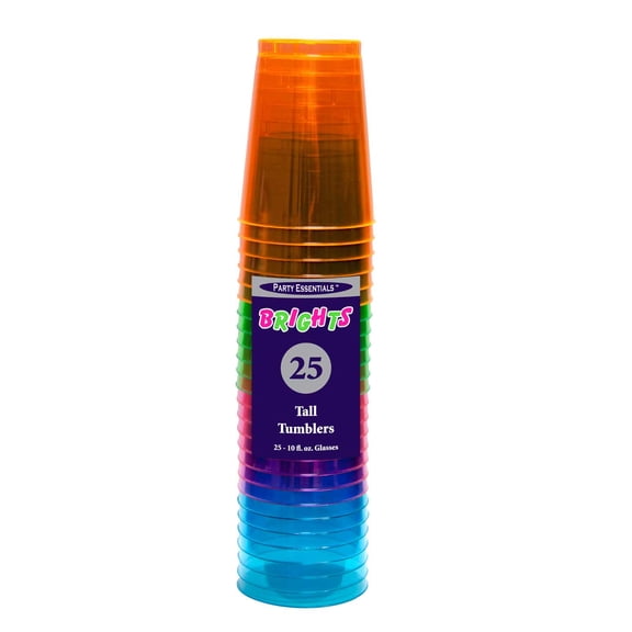 Assorted Neon 10oz Tumblers - 25ct
