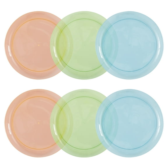 Neon Blacklight-Reactive Plastic Plates, 9", Assorted Colors, 6 Pieces, by Way To Celebrate