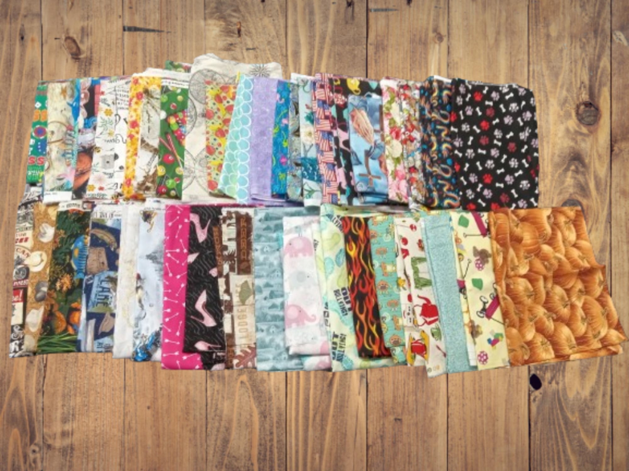 Assorted Novelty Cotton - 1/2 Yard Cuts - 40 Prints- Fabric Bundle ...