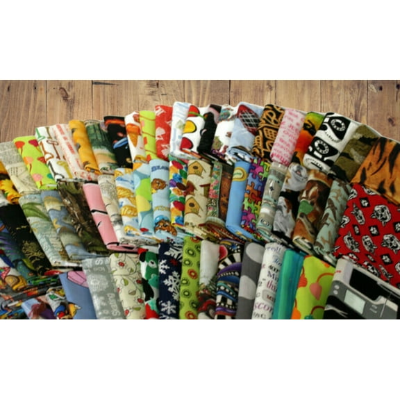 Assorted Novelty Cotton Fabric - 3 lb Scrap Bundle (Any size Any Shape)