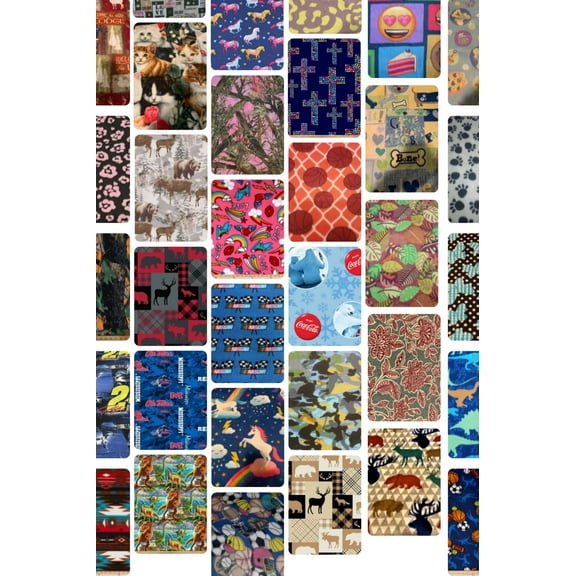 Assorted Novelty Fleece Fabric - 3 lb Scrap Bundle
