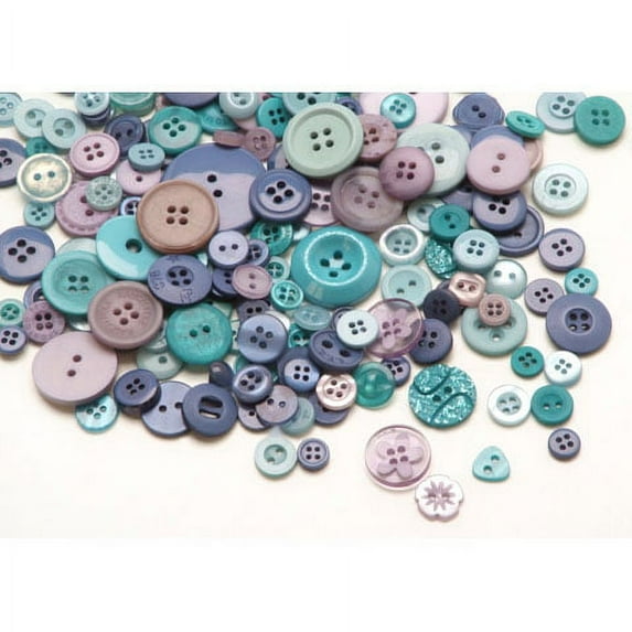 Assorted Ocean Blue Buttons: 1/2 pound