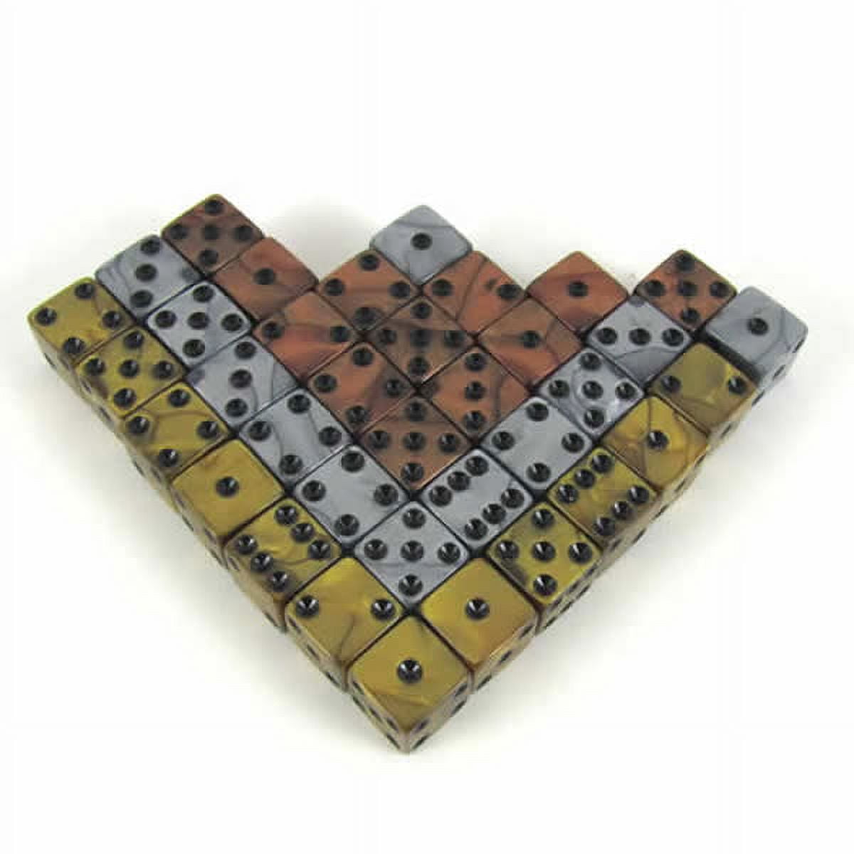 Assorted Olympic Dice with Black Pips D6 12mm (1/2in) Set of 36 Koplow Games