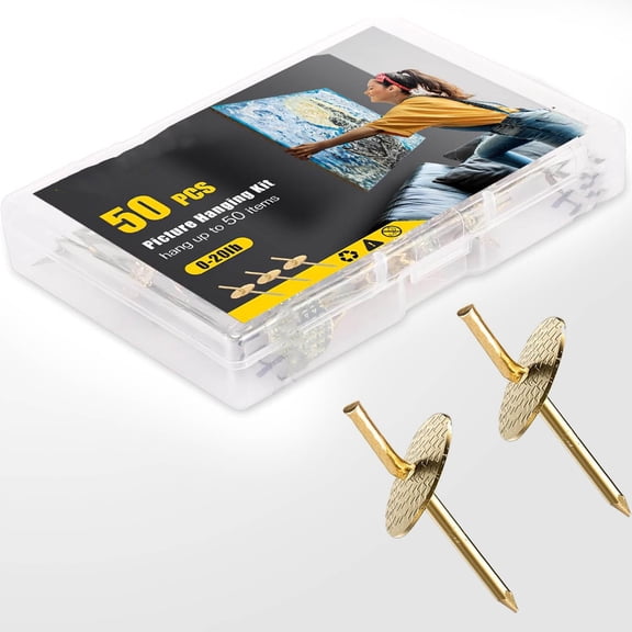 Assorted One Step Picture Hangers Iron Alloy Nail Hooks Photo Picture Frame Hangers Professional Plaster Picture Hanging Kit on Wooden/Drywall