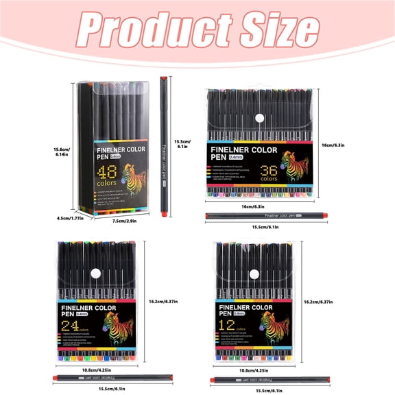 Assorted Outline Markers Washable Fine Liner 0.4mm for Drawing Journaling and Office Creative Projects