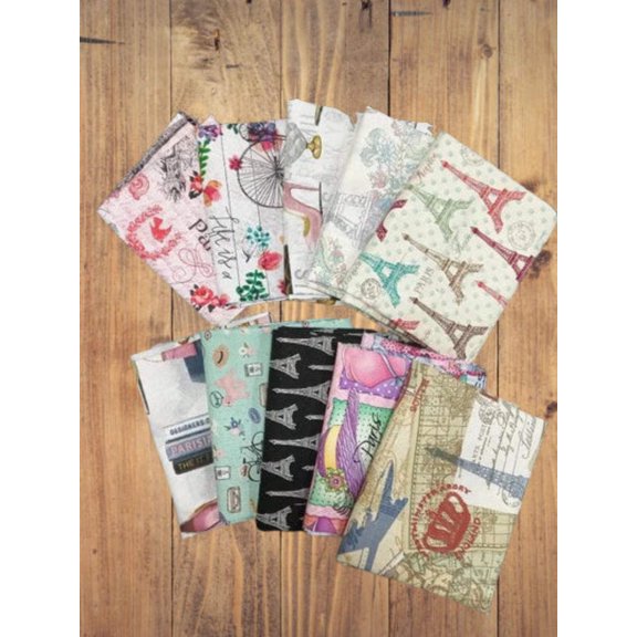 Assorted Paris Fashion Flat Fold Assortment 20 Yard Bundle Cotton Fabric