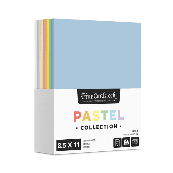 Assorted Pastel Colored Cardstock – Assortment of 9 Colors for Arts & Crafts, Invitations, Flyers, Posters, Decorations | 67lb Vellum Bristol (147gsm) | 8.5 x 11" | 10 Each Color (90 Sheets Total)