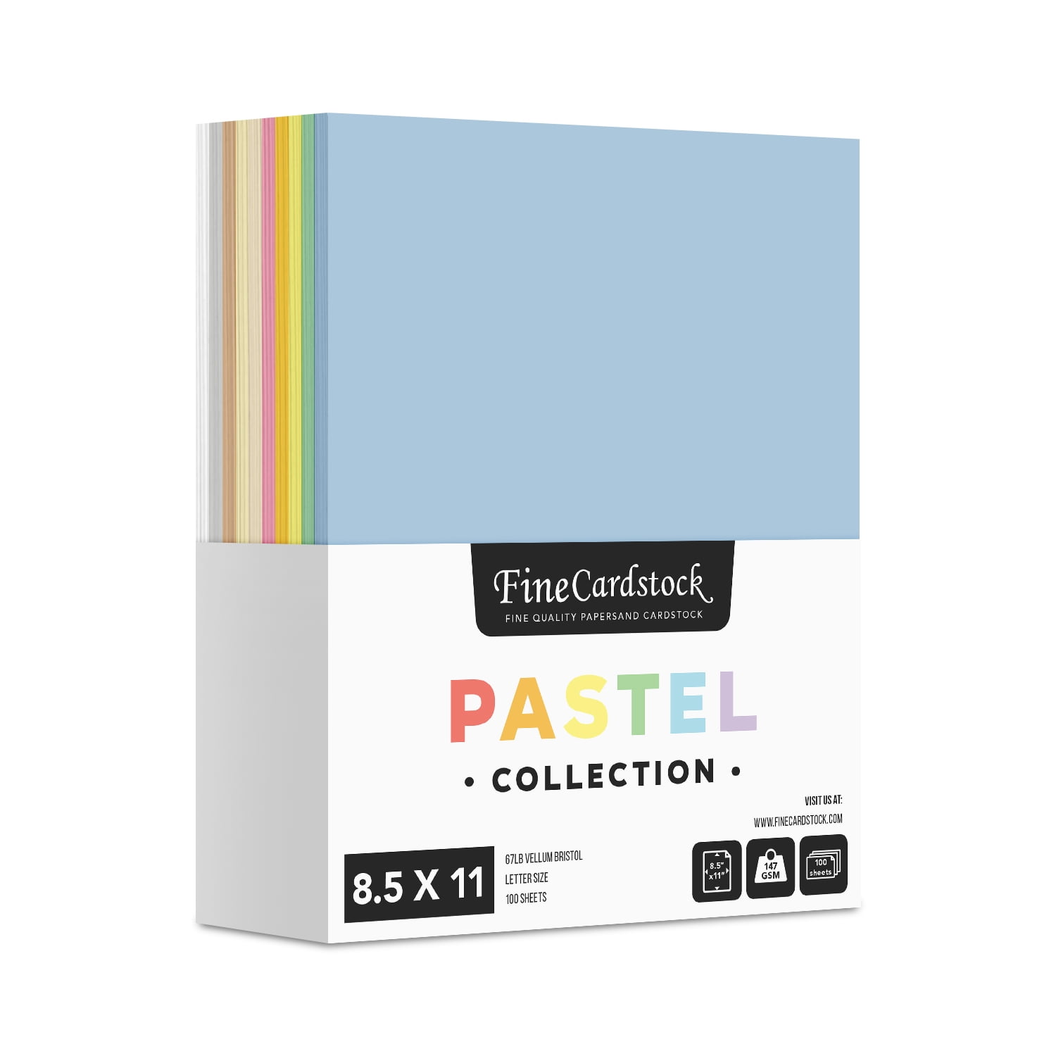 Assorted Pastel Colored Cardstock Assortment of 10 Colors for Arts