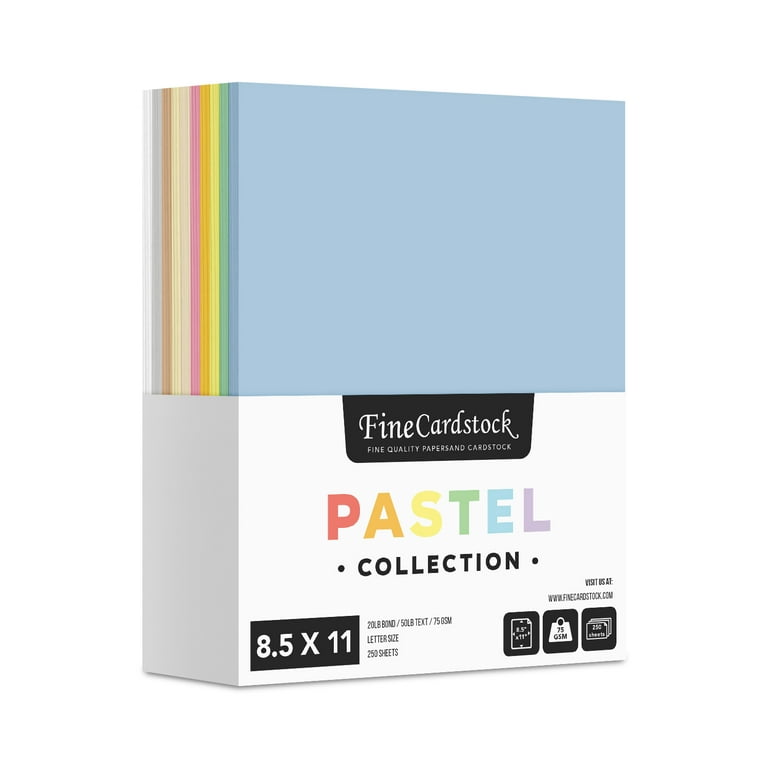 Double-Color 5-Color Assortment, 8.5” x 11”, 70 lb/189 gsm , 80 Sheets, Colored  Cardstock