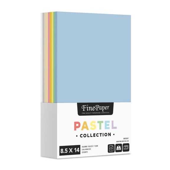 Assorted Pastel Colored Paper – Assortment of 9 Colors for Arts and Crafts, Invitations, Flyers, Posters, Decorations | Regular 20lb Bond (75gsm) | 8.5" x 14" | 25 Each Color (225 Sheets Total)