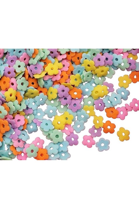 Assorted Pastel Flower Shaped Candy Sprinkles 8 Ounce-Confetti Edible Ice Cream or Cupcake Topping For Kids Birthday Parties or Play Dates