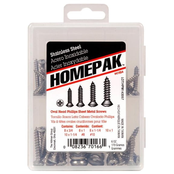 Assorted Phillips Oval Head Sheet Metal Screw Kit